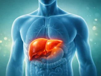 hígado graso síntomas remedios naturales — ilustración anatómica del hígado resaltado en el cuerpo